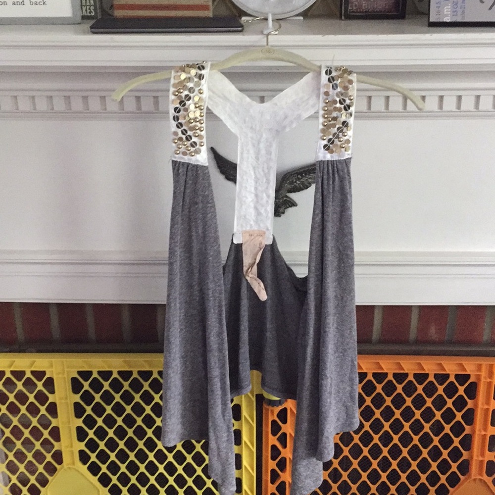 Beaded gray vest